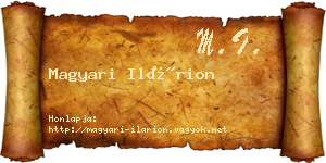 Magyari Ilárion névjegykártya